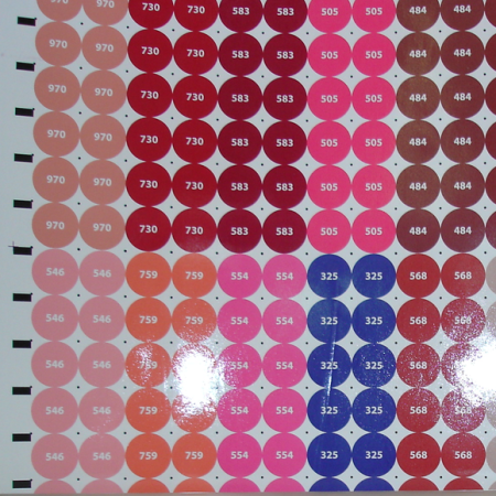 Наклейки веер (образец) цвета